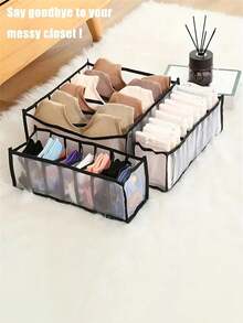 1件/3件套内衣收纳盒、袜子整理盒、文胸内裤抽屉分隔格、衣柜整理盒、家居必备3件套 - 彩色 - 查看 3