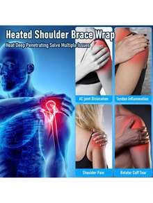 New USB Electric Shoulder Support With 3-Level Heating & Massage, Shoulder Protection Pad, Massage Belt, Gift For Health & Warmth - 黑色 - 查看 3