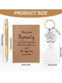 Ultimate Appreciation Gift Set - Inspiring Stainless Steel Keychain, Premium Bamboo Pen, Pocket Notebook, And Uplifting Quote - Perfect Employee, Volunteer, Teacher, Nurse, Team Building, Birthday, Retirement, And Holiday Office Gift - Multicolor - View 8