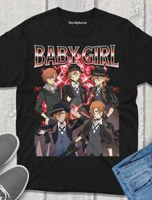 Chuya Bungou Stray Dogs T-Shirt Anime Vintage Streetwear Anime Bsd Fanmerch Bungo Stray Dogs Fan Merchandise Perfect Gif - màu đen - Xem 1