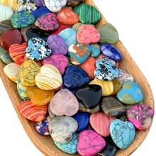 什锦心形水晶，迷人的心形水晶，理想的爱情宝石，有助于平衡精神能量，适合冥想，是馈赠佳品或DIY珠宝装饰的绝佳选择（颜色随机） - 彩色 - 查看 4