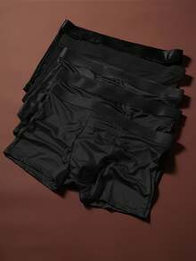 5 件/套男士内裤 - 舒适、柔软、时尚平角内裤、运动冰丝内裤