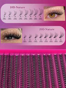 640/544 Cụm lông mi giả riêng lẻ, 9-16mm D Curl 10D + 20D / 30D + 40D / 50D + 60D / 80D + 100D Sách mi dung lượng lớn, Bộ nối mi mỏng và tự nhiên, Cụm mi có keo dán mi, Cọ mi và nhíp, Thân thiện với người mới bắt đầu, Thích hợp cho gia đình, du lịch, tiệc tùng và làm quà tặng Giáng sinh - Màu Hoa hồng đỏ - Xem 10