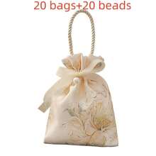 10 件婚礼回礼袋，礼品糖果盒，配珍珠和丝带，花卉设计，奢华情人节