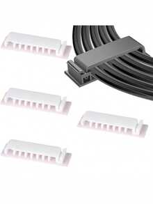 Eight Hole Single (Conventional Adhesive) Wire Fixing Clip - Self-Adhesive Wire Organizer