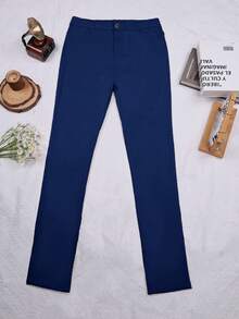 Apperloth A 加大高腰口袋拉链门襟纯色紧身裤音乐节