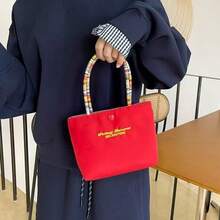 时尚小巧可爱包包 女士单肩包 手提包 刺绣帆布托特包 便携实用通勤女迷你手机包