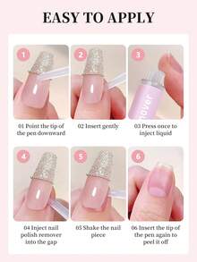 Quick Nail Polish Remover Pen Gentle And Non-Irritating Perfect For Handmade Wearable Nails And Solid Gel, Protects And Nourishes Nails