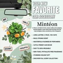 Osmore Birthday Gift, Gift For Friends, Car Air Hanging Fragrance Oil Diffuser, Car Air Freshener Diffuser For Essential Oils Scents Fragrance Aromatherapy Automobile Diffuser, Long Lasting Car Diffuser2-3Pack,Car Air Freshener Vanilla - 2pack-mint - View 2