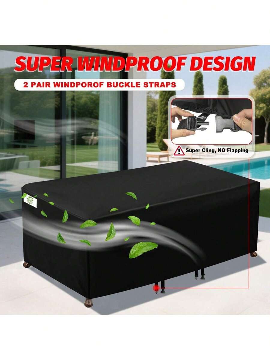 トゥインクルプールテーブル用ダストカバー、屋内および屋外プールテーブル用サンシェード、防水保護カバー、耐引裂性 - ブラック - チェックする 1