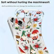 Funda para teléfono con diseño de gnomos navideños, compatible con teléfonos ,  17,  16 Pro Max,  15 Pro Max,  13 y  12. Fabricada en TPU para una protección eficaz contra golpes y caídas. Un regalo ideal para familiares, amigos, parejas y para celebrar las fiestas de invierno. - transparente - Ver 5