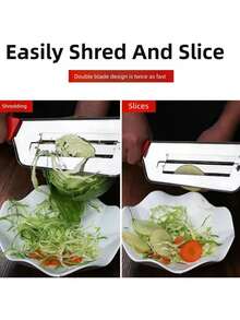 Cabbage Chopper Shredder, Cabbage Cutter Knife Kitchen Slicer Sauerkraut Cutter Coleslaw Grater, Sharp Stainless Steel Blades, Black & Red Handle - Multicolor - View 5