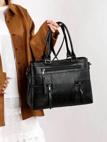 Retro Minimalist Large Capacity Fashion Student/Work Commute Tote Bag