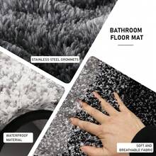 YESagoodShop Bathroom Set Black Trash Can  9 Piece Decor Toothbrush Holder Cup Lotion Dispenser Tray Soap Dish Toilet Brush Qtip 1763699629789 - 藤編浴室套裝+浴簾+浴室地毯 - 查看 3