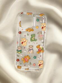 Floral Toy Bear Print Clear Case Compatible With IPhone 13/11/17/17pro/16/14/15/15pro/15 Plus/15 Promax/7plus/8plus/X/Xs Max/Xr/11pro/12pro/13pro/14pro/12mini/13mini/11promax/12promax/13promax/14promax/14plus/17pro Max/17Air/6/6s Plus/7/8/16Pro/16plus/16promax/Se2/17promax&Compatible With Samsung Galaxy/A54/A14/A12/A13/A15/A32/A33/A24/A52S/S20/S21/S22/S23/S24/S23Plus/S24ultra/S25/A15/A33/A23 - Multicolor - View 5