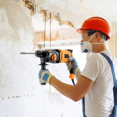 1 Inch SDS-Plus Rotary Hammer Drill, 8 Amp Corded Drills, Heavy Duty Chipping Hammers With Safety Clutch, Electric Demolition Hammers, Taladro Rotomartillo, Power Tool For Concrete