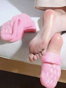 1双硅胶保湿舒缓袜，1套浮石高弹吸水压力袜套装，可重复使用的芦荟袜，夜间SPA袜，男女通用防滑凝胶后跟袜，适用于干燥肌肤、脚部干裂粗糙的皮肤，居家足部护理，可搭配您喜爱的乳液和面霜使用，母亲节礼物，多种组合可选 - 彩色 - 查看 6