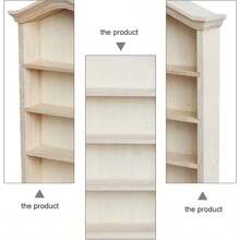 GSYY Toyan Doll Wooden Bookshelf Miniature: Mini Furniture Shelf Doll Cabinet Mini Scene Bookcase Fairy Cabinet 1/12 Doll  Accessories - Đen và trắng - Xem 5