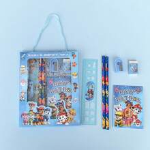Paw Patrol Kids Stationery Set Gift Box - Includes Pencil, Ruler, Pencil Sharpener, Eraser, Notebook, Cartoon Student School Supplies, Back To School Gift, Birthday Party Gift, Classroom Reward Practical Stationery