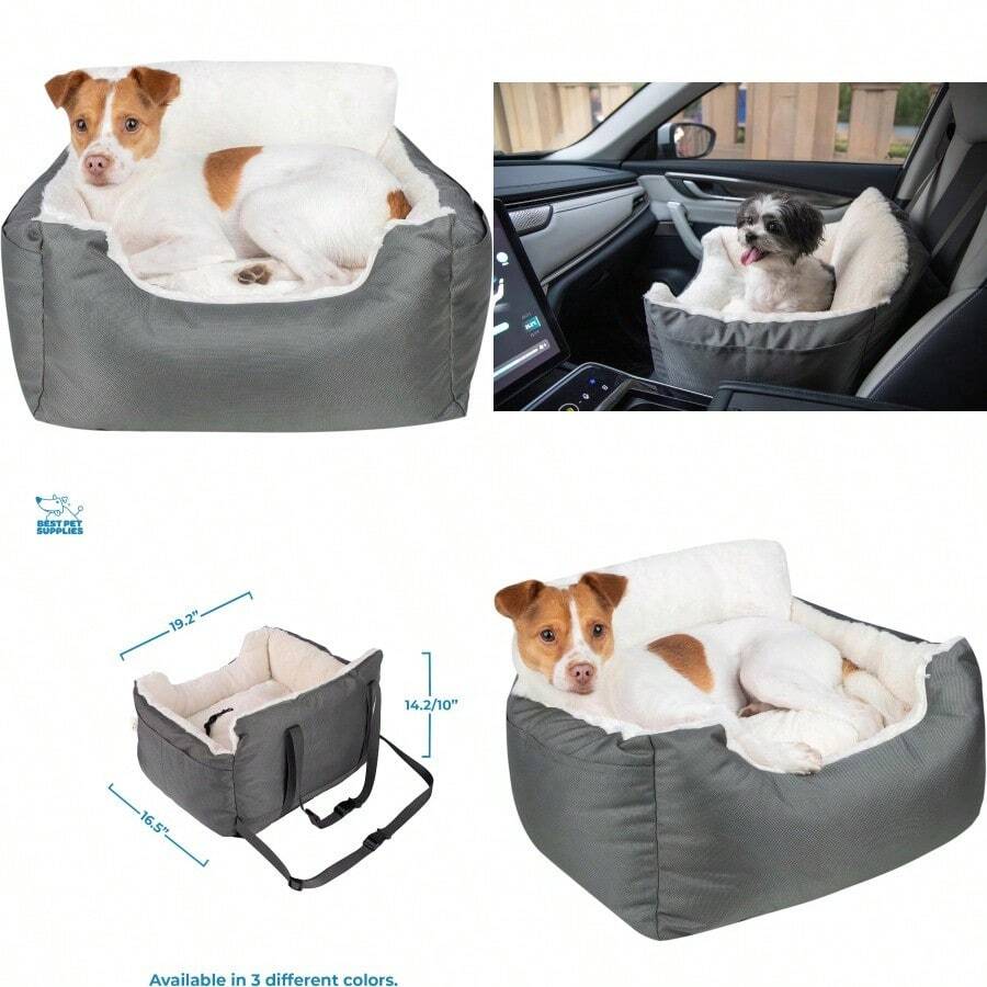 Best Pet Supplies Dog Pet Booster Seat Dog Car Seats For Small Dogs And Medium Dogs Soft Plush Cushion With Comfortable Bedding Secure Straps And Tall Pillow Gray - 增高劑(灰色)+大號 - 查看 1