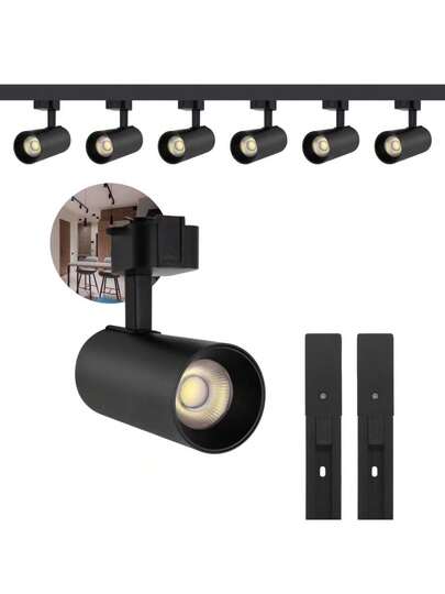 Kit6 Spot 20w Led Eletrificado Preto Luz Branco Frio,  Quente Interno Bivolt Sem trilho