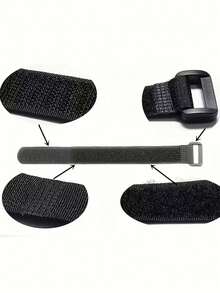 20pcs Reusable Adjustable Hook-And-Loop Straps With Metal Buckle, 8/12/16 Inch - Self-Locking Nylon Closure For Secure Binding, Ideal For Home Organization And DIY Projects, Versatile Binding Straps|Sleek Black Straps| Nylon Straps