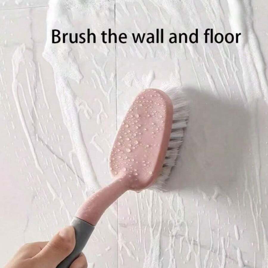 1支重型浴室地板和墙砖清洁刷，带人体工学手柄和浓密刷毛，适用于顽固污渍和地板缝隙清洁，非电动家用清洁工具，适用于瓷砖和浴缸，浴室清洁用品 | 实用清洁设计 | 非电动清洁剂，清洁刷
