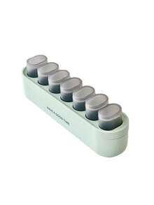 1 pieza/3 piezas Organizador de pastillas semanal de 7 días de plástico, caja divisora de medicamentos de gran capacidad con recordatorio, estuche de almacenamiento de pastillas mini, caja de medicina portátil para viajes - Multicolor - Ver 10