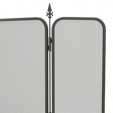 HOMCOM Fireplace Screen, 3-Panel Folding Fireplace Screen, Fire Protection Screen For Living Room, Bedroom, Metal, 96 X 56, Black - 1 - View 2