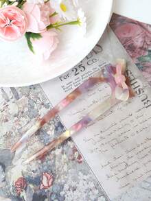 1 pieza Elegante Clip de Cabello Retro en Forma de U: Hecho de Fibra de Acetato, Apto para Mayores de 14 Años, Regalo Perfecto para el Día de San Valentín, Accesorios para la Cabeza, Accesorios para el Cabello para Mujeres - Multicolor H - Ver 19