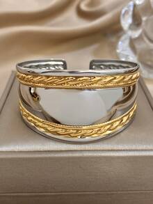 1 Pc Vintage Chunky Cuff Bracelets For Women Stylish Stainless Steel Bracelet Daily Party Jewelry Christmas Gifts - D997557B-001 - View 8