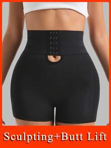 Women's High Waist Belly-Tight Panties, Breast-Shaped Shorts, With Removable Sponge Inner Pads, Fake Buttocks And Waist-Lifting And Hip-Lifting, Waist-Length Slim Body-Beautiful Body, Sexy Tights Base, Fashionable Body-Shaping Clothes Tummy Control Shapewear Tummy Control Tummy Control Underwear Butt Lift Butt Pads Leggings For Women Shorts Lencería Para Mujer High Waisted Leggings Weight Loss - 黑色 - 查看 3
