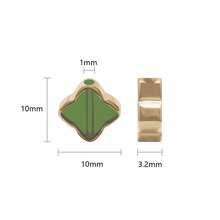 Approx. 48pcs 4*6mm Gold Edged Colorful Crystal Glass Beads, Middle Hole, DIY Crafts For Jewelry Making, Shoes, Accessories, Phone Chains, Necklaces, Bracelets, Eyeglasses Chains, Headpieces - Multicolor - View 8