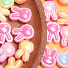 10pcs Colorful UV Cross Hole Rabbit Head Acrylic Beads For DIY Jewelry Making, Necklaces, Bracelets, Earrings, Handicraft Accessories - 10Pcs - 查看 7
