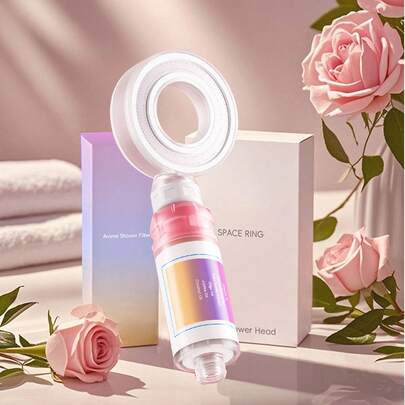 VC-Rich太空环香氛过滤淋浴喷头，增压淋浴喷头，水净化，抗菌除氯