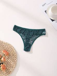 12件装性感低腰无缝丁字裤蕾丝镂空女士内裤豹纹纯色浪漫内衣舒适透气运动内衣 - 彩色 - 查看 11