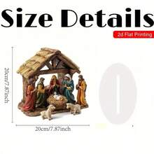 传统圣诞场景亚克力标牌 - 适合家庭、办公室和咖啡厅的桌面耶稣降生装饰 - 耐候波西米亚风格节日装饰品 - 独特的礼物创意 - 彩色 - 查看 5