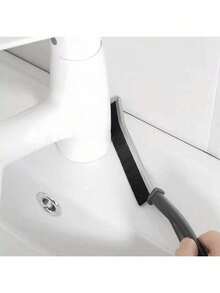 Multi-Functional Crevice Brush, Multi-Purpose Cleaning Brush Set, Kitchen & Bathroom Cleaning Supplies, Sink, Faucet, Bathtub, Kitchen Window Corners Cleaning Brush, Kitchen Essential, Suitable For Bathroom, Toilet, Kitchen, Windows, Faucets And Other Tight Spaces, Home Goods - Black - View 4