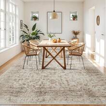 9x12 Area Rugs Living Room - Large Boho Stain-Resistant Rugs With Non-Slip Backing, Vintage Design Bedroom, Beige/Brown, Home Decor Floor - 磚 - 查看 10