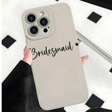2026 nueva funda de teléfono mate, funda de teléfono con estampado de dama de honor para  17 15 Pro Max  17 14 Pro  17 13 Pro  17 12 Pro  Galaxy S23 S22 S21 S20 funda de teléfono regalo para pareja regalo de San Valentín cumpleaños - Negro - Ver 3
