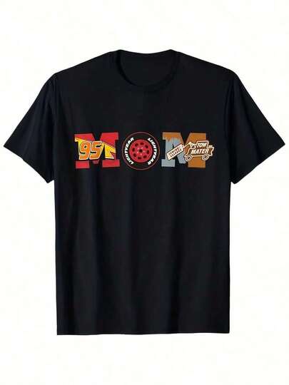 LSKK Camiseta de algodón gráfica para hombres con motivos de coches coloridos -% algodón 220gsm, cuello redondo, manga corta, ajuste casual y cómodo, regalo para el Día de la Madre