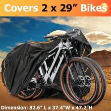 Bike Cover For Transport On Rack 600D Oxford Heavy Duty Waterproof Bike Bicycle For 2 Bikes On Rear Bike Rack Bicycle Cover For Transportation With Lock-Holes Storage Bag