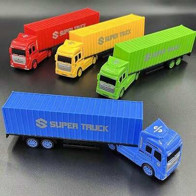 Children's Toy Engineering Truck Semi-Trailer Detachable Container Truck Sliding Tractor Truck Plastic Model Toy For Boys And Girls, Christmas
