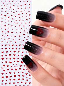 2 Peças Adesivos de Arte de Unhas Brilhantes para o Dia dos Namorados - Borla de Metal Brilhante Retrô de Luxo, Design de Arte DIY Simples de Amor para o Dia dos Namorados, Adequado para Uso Diário, Casamento, Festa e Festival de Mulheres, Adesivos de Unhas Descartáveis e Adesivos, Estilo de Tema de Luxo Simples e Leve, Fácil de Colar Decoração de Salão de Beleza - Multicolorido - Visão 2