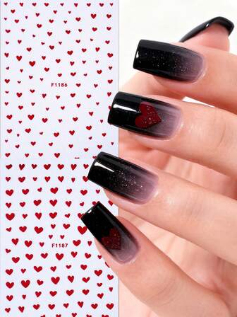 2PCS Valentine's Day Shining Nail Art Stickers - Retro Luxury Metal Shining Tassel, Valentine's Day Simple Love DIY Art Design, Suitable For Women's Daily, Wedding, Party, And Festival Disposable Adhesive Nail Stickers, Simple And Light Luxury Theme Style, Easy To Stick Nail Salon Decorative Stickers