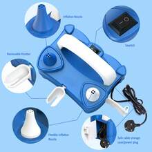 220V 400W 电动气球充气泵，带双出气口，便携式气球充气泵，适用于圣诞节、情人节、生日派对装饰、婚礼、特殊场合和派对（蓝色） - 查看 3