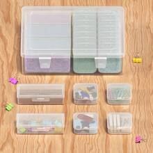 7 cajas rectangulares grandes + 16 cajas cuadradas pequeñas, Set de almacenamiento de cuentas, Contenedores de almacenamiento de cuentas rectangulares transparentes con tapas, Cajas de almacenamiento de plástico para manualidades, tornillos y piezas pequeñas - 7 grandes + 16 pequeñas - Ver 2