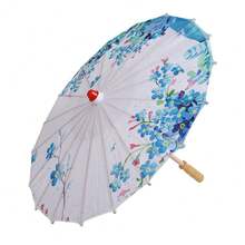 1PCS Art Umbrella Chinese Umbrella Classic Style Decorative Umbrella Oil Paper Painted Parasol Umbrella - Đỏ - Xem 6