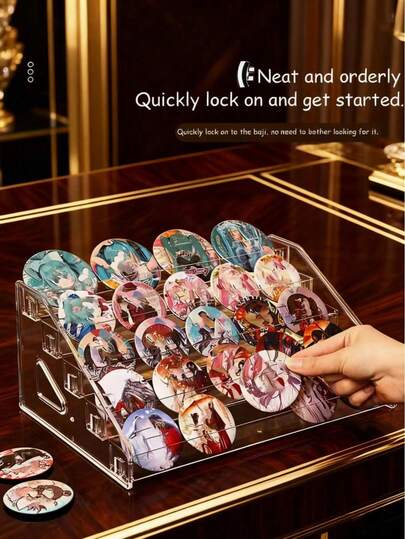 1个卡片展示架，亚克力立式贺卡展示贴纸架，多层透明亚克力架，适用于PSA评级卡片、棒球交易卡和明信片贴纸展示