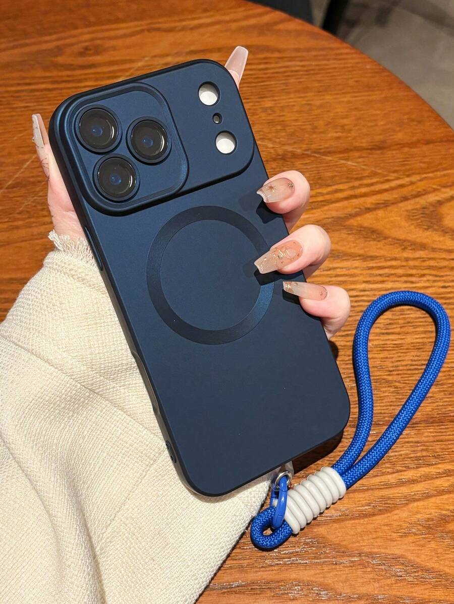 Ốp lưng điện thoại chống sốc, có dây đeo cổ tay, nam châm, mờ, mặt kính cường lực, hỗ trợ sạc không dây, tương thích với iPhone 17 Pro Max 17 Pro 17 Air 17 16 15 14 Plus 13 12 11 Pro Max - Quà tặng mùa xuân